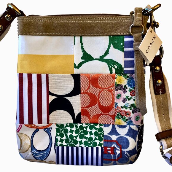 Coach Hampton Patchwork Logo Y2K Crossbody Bag Messenger New Sleeper Bag - Picture 15 of 15